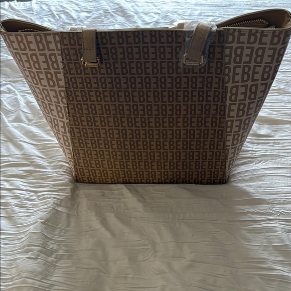 Bebe Tan Monogram Tote Bag, Brand New with tags!! - Picture 2 of 4